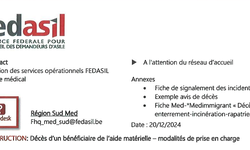 Fedasil – Décès d’un DPI séjournant dans une structure d’accueil
