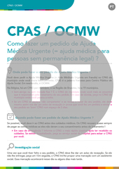CPAS/OCMW Comment faire un demande d'Aide Médicale Urgente (= aide médicale pour personne sans séjour légal) ? (PT)