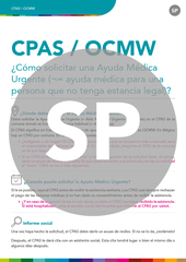 CPAS/OCMW Comment faire un demande d'Aide Médicale Urgente (= aide médicale pour personne sans séjour légal) ? (SP)