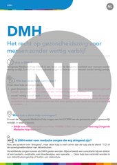 AMU/DMH. Le droit aux soins de santé pour les personnes sans séjour légal (NL)