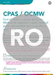 CPAS/OCMW Comment faire un demande d'Aide Médicale Urgente (= aide médicale pour personne sans séjour légal) ? (RO)